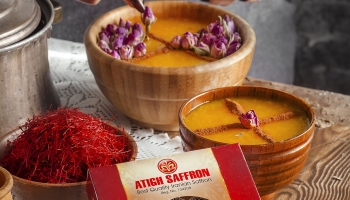 A Persian Saffron Rice Pudding as a delectable dessert named Shole Zard